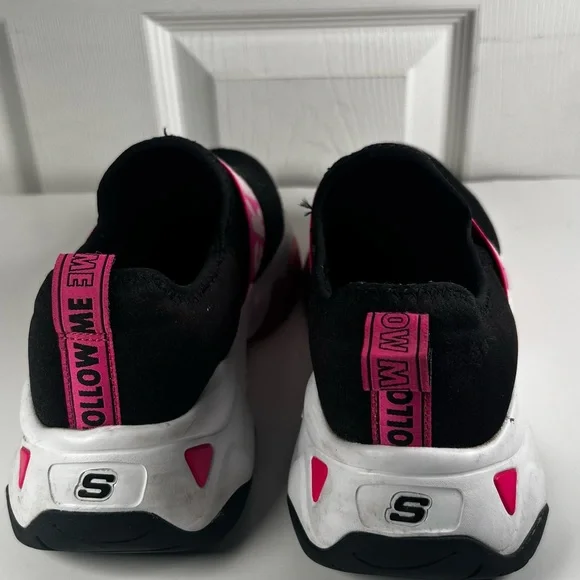Skechers Women's Black and Pink D'Lites Sneakers - Picture 10 of 11